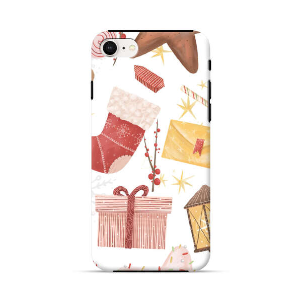 Christmas Festive Pattern with Gingerbread and Gifts iPhone 7/8/SE (2020) Impact Case