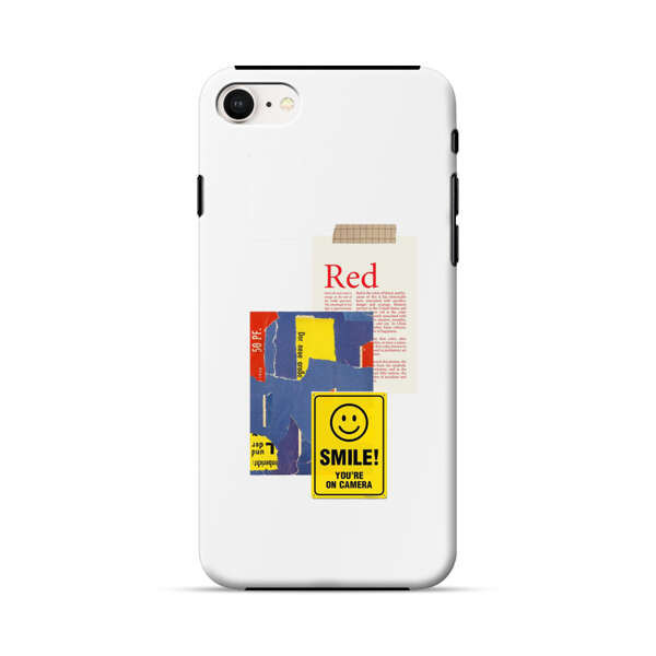 Collage Torn Paper Smiley Face Yellow Sign iPhone 7/8/SE (2020) Impact Case