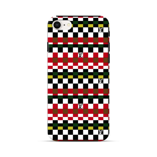 Colorful Checkerboard Stripes Pattern iPhone 7/8/SE (2020) Impact Case