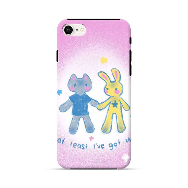 Cute Cat and Rabbit Holding Hands iPhone 7/8/SE (2020) Impact Case