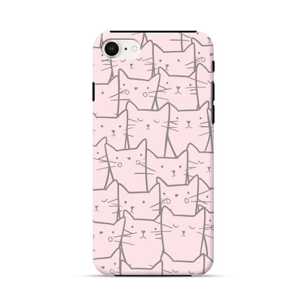 Cute Hand Drawn Cat Pattern iPhone 7/8/SE (2020) Impact Case