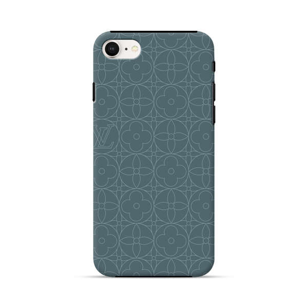 Elegant Blue Geometric Floral Pattern iPhone 7/8/SE (2020) Impact Case
