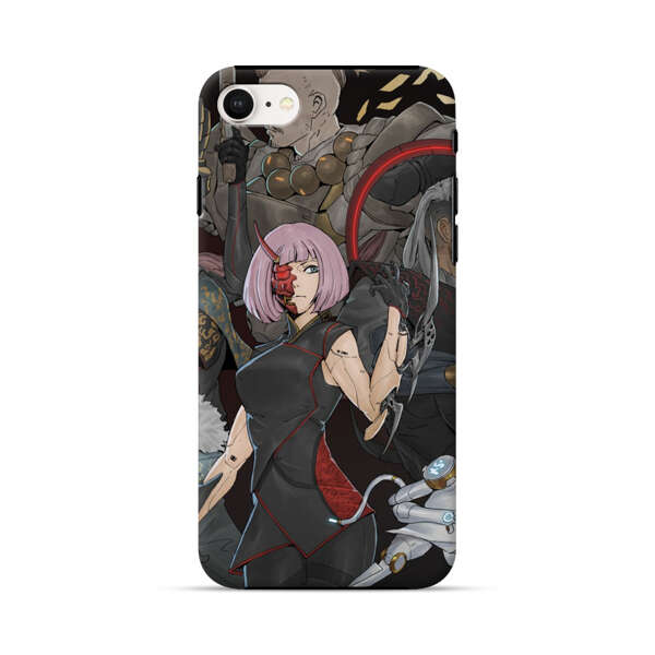 Futuristic Cyberpunk Warriors and Robotic Cat in Dynamic Pose iPhone 7/8/SE (2020) Impact Case