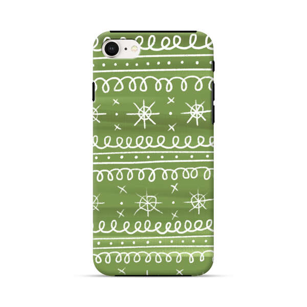 Green White Stars Loop Pattern iPhone 7/8/SE (2020) Impact Case
