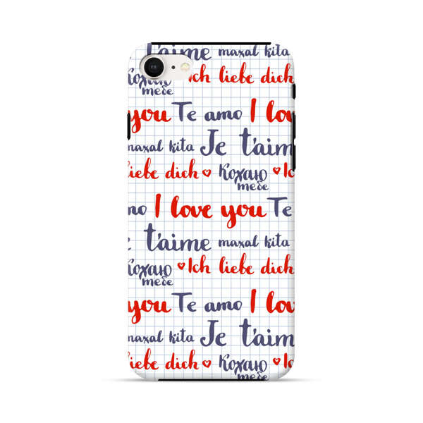 Love Message Multilingual Pattern iPhone 7/8/SE (2020) Impact Case