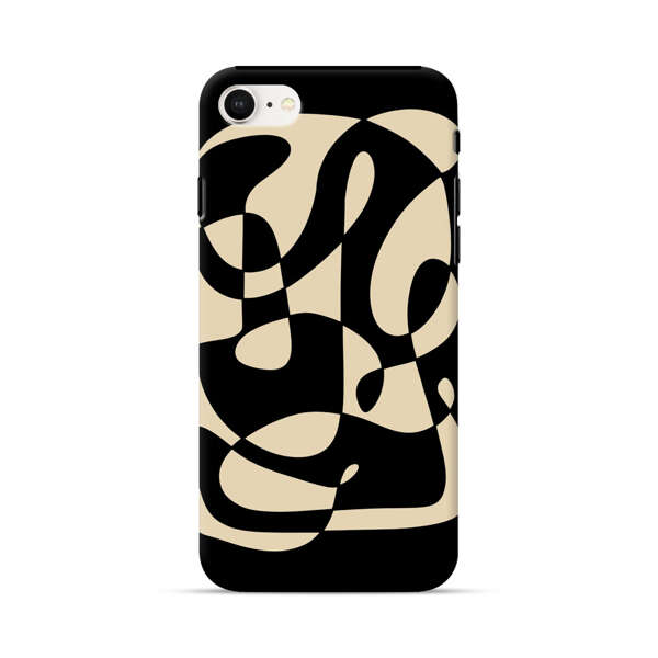 Modern Abstract Beige and Black Geometry iPhone 7/8/SE (2020) Impact Case
