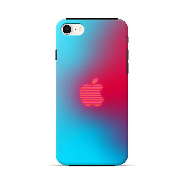 Neon Striped Apple Logo Gradient Background iPhone 7/8/SE (2020) Impact Case