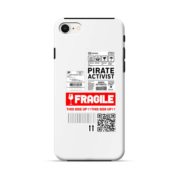 Pirate Activist Fragile Shipping Label iPhone 7/8/SE (2020) Impact Case