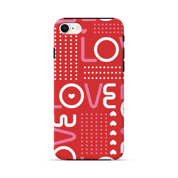 Red Love Typography Pattern iPhone 7/8/SE (2020) Impact Case