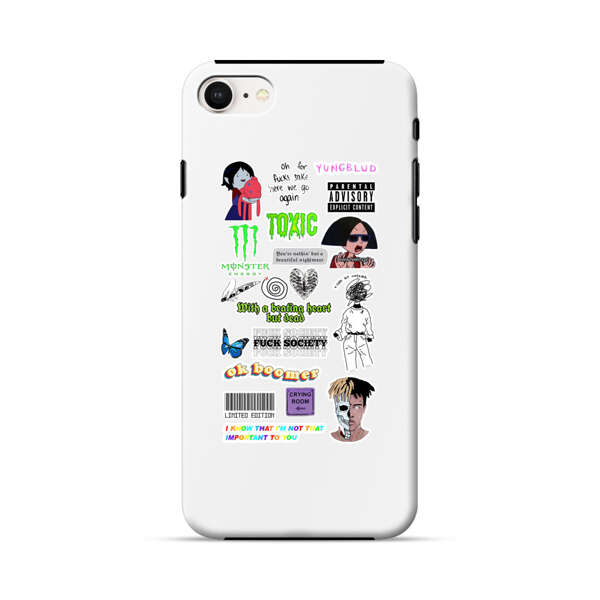 Sticker Collage Edgy Expressive Pop Culture iPhone 7/8/SE (2020) Impact Case