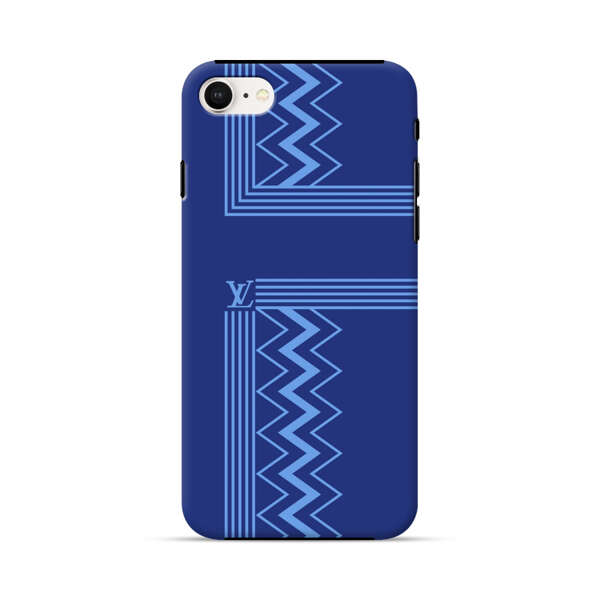 Stylish Geometric Zigzag Pattern in Blue iPhone 7/8/SE (2020) Impact Case