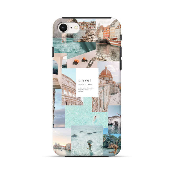 Travel Scenic Collage with Landmarks and Coastline iPhone 7/8/SE (2020) Impact Case