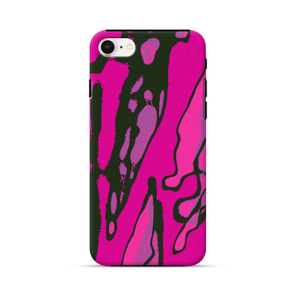 Vibrant Abstract Magenta Black Pattern iPhone 7/8/SE (2020) Impact Case