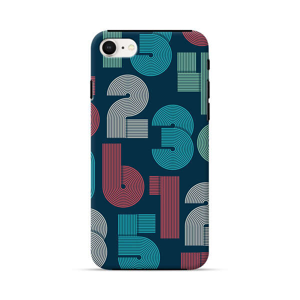 Vibrant Seamless Pattern of Colorful Stylized Numbers iPhone 7/8/SE (2020) Impact Case