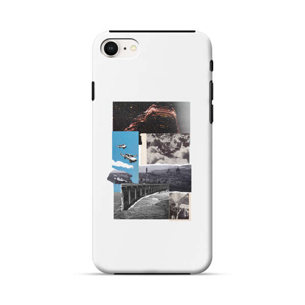 Vintage Collage with Aviation, Bridge, and Cityscape iPhone 7/8/SE (2020) Impact Case