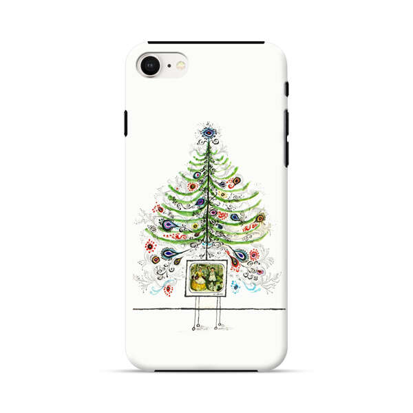 Whimsical Christmas Tree Artistic Design iPhone 7/8/SE (2020) Impact Case