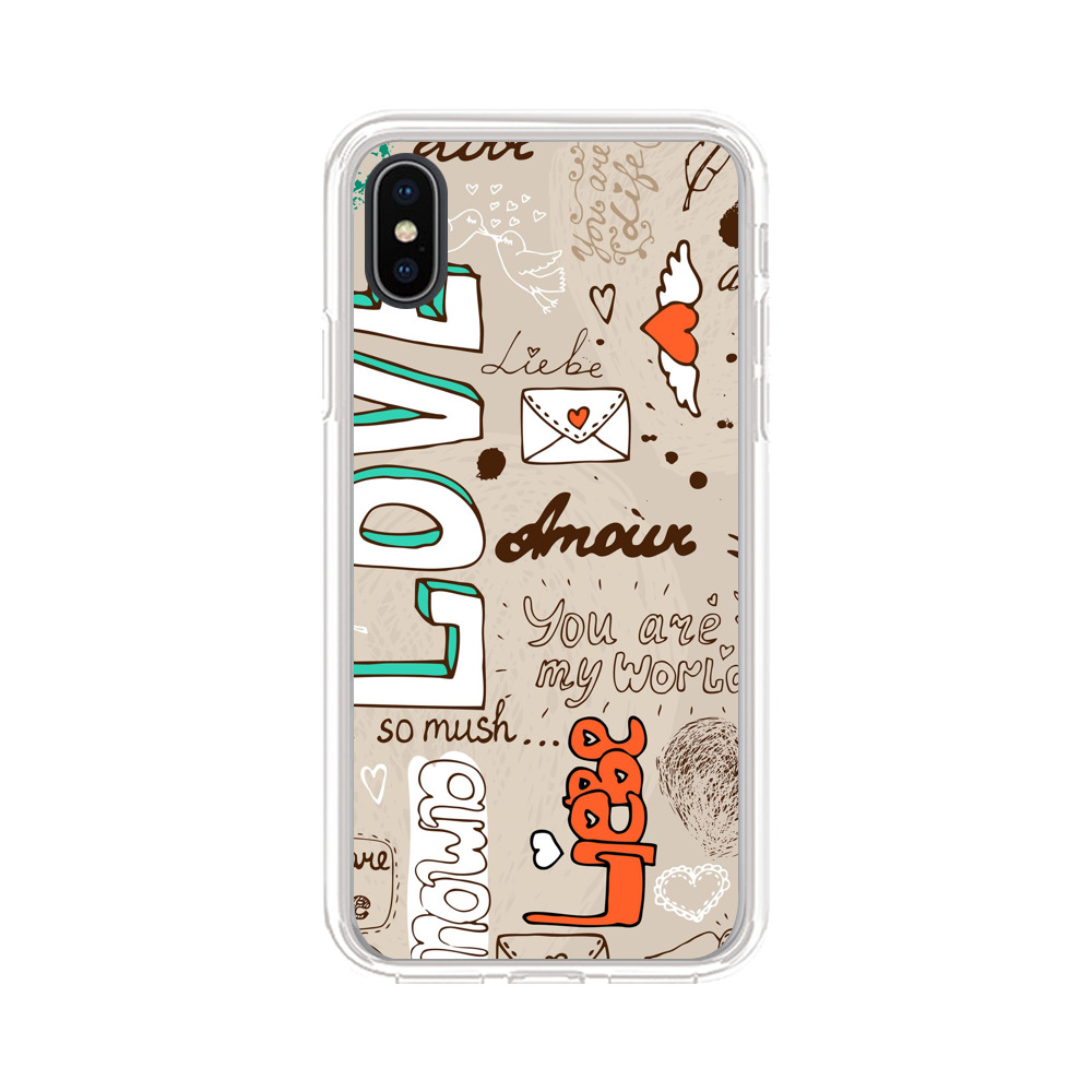 Romantic Love Doodle Collage iPhone X/XS Case