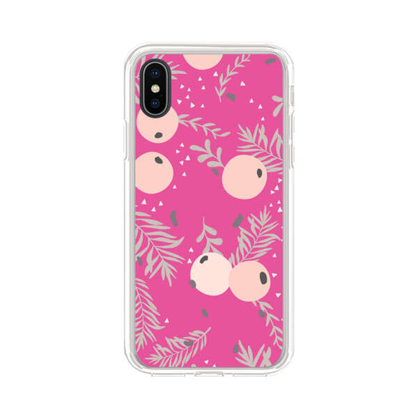 Berries Floral Pattern Pink Background iPhone X/XS Case