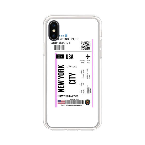 Boarding Pass New York City Flight Ticket iPhone X/XS Case