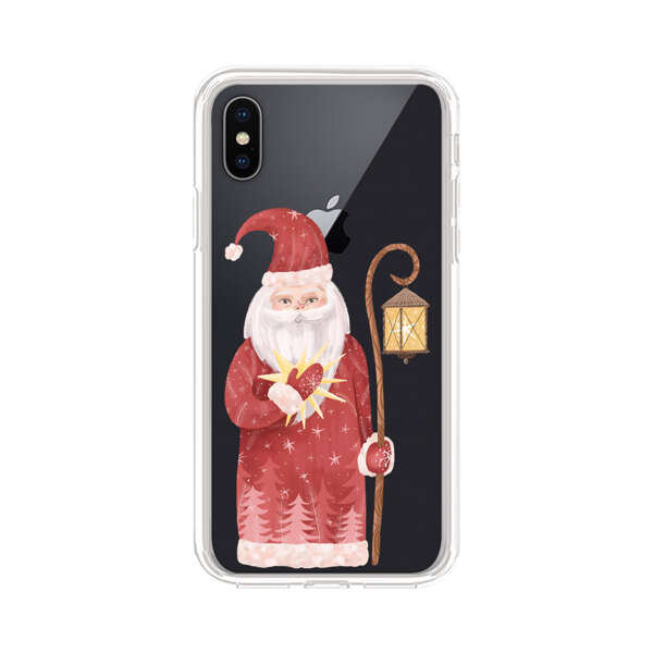 Charming Santa Claus Holding Glowing Heart and Lantern iPhone X/XS Case
