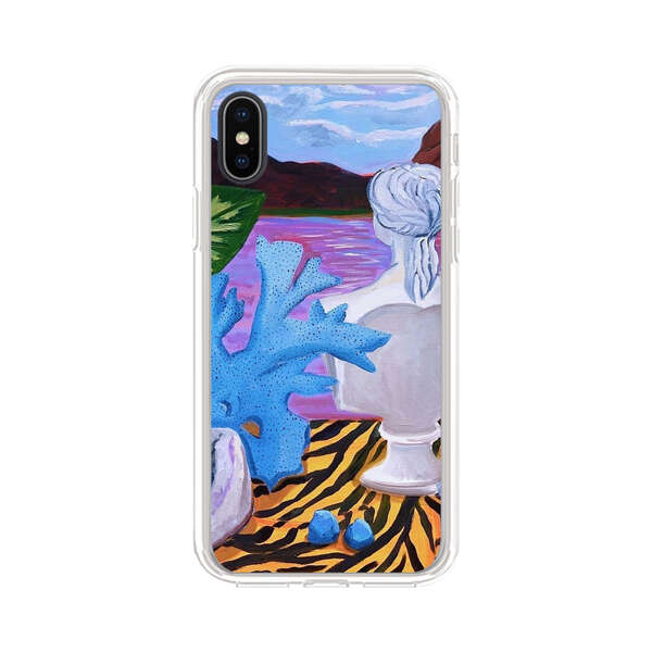 Classical Statues and Tropical Plants by the Ocean iPhone X/XS Case