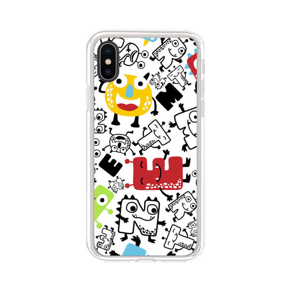 Colorful Cartoon Monsters Letters Pattern iPhone X/XS Case