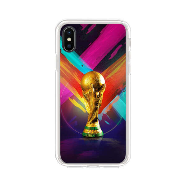 Golden Soccer Trophy with Colorful Abstract Background iPhone X/XS Case