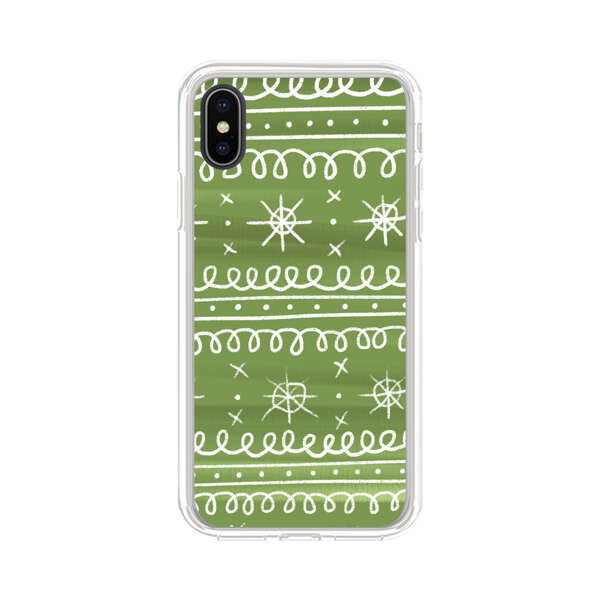Green White Stars Loop Pattern iPhone X/XS Case
