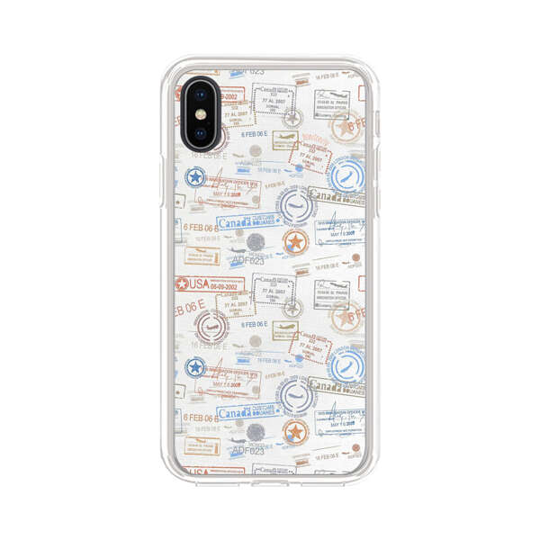 Vintage Passport Stamps Pattern iPhone X/XS Case