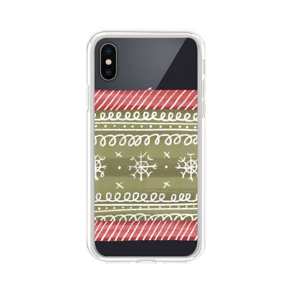 Winter Pattern with Snowflakes and Red Stripes iPhone X/XS Case