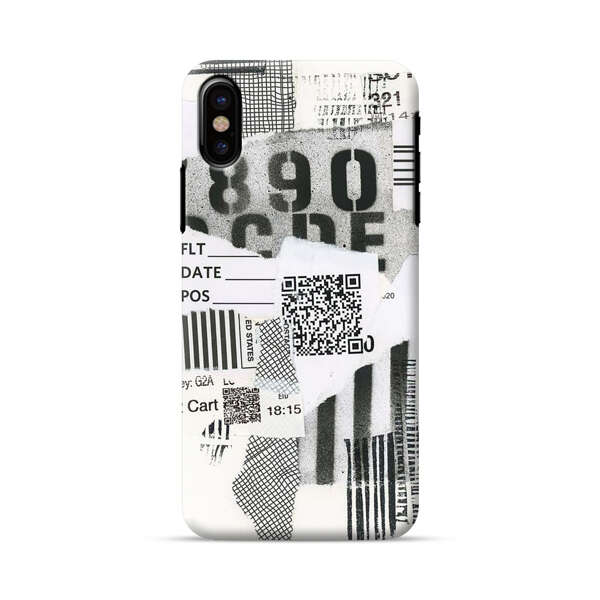 Abstract Collage Torn Paper Barcodes iPhone X/XS Hard Case