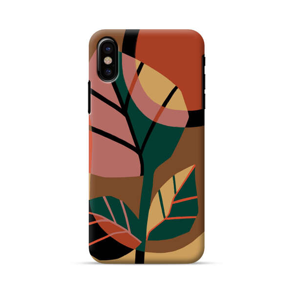 Abstract Geometric Leaves Design iPhone X/XS Hard Case