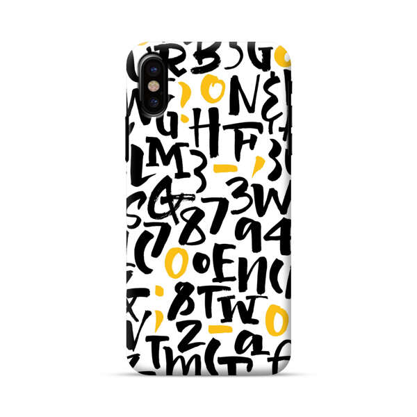 Abstract Typography Letter Number Pattern iPhone X/XS Hard Case