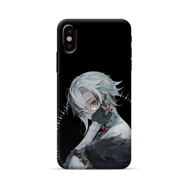 Anime Character with Silver Hair and Dark Feathers iPhone X/XS Hard Case
