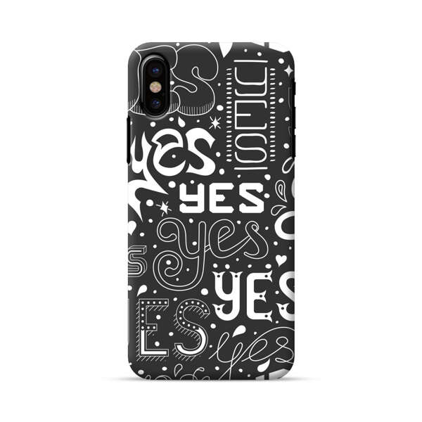 Bold Playful Typography Yes Pattern iPhone X/XS Hard Case