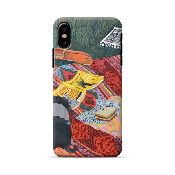 Charming Picnic Scene with Blanket and Food iPhone X/XS Hard Case