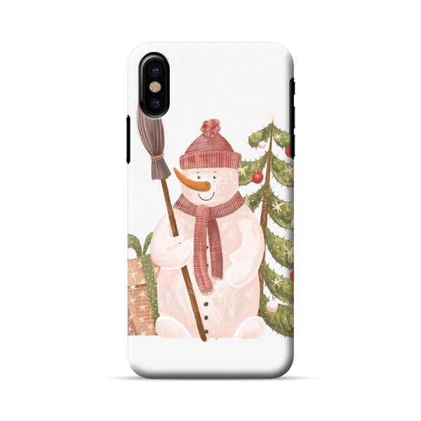 Charming Winter Snowman Illustration iPhone X/XS Hard Case