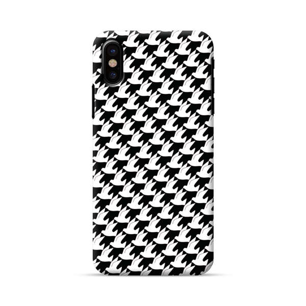 Classic Black and White Houndstooth Pattern iPhone X/XS Hard Case