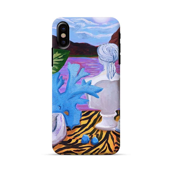 Classical Statues and Tropical Plants by the Ocean iPhone X/XS Hard Case