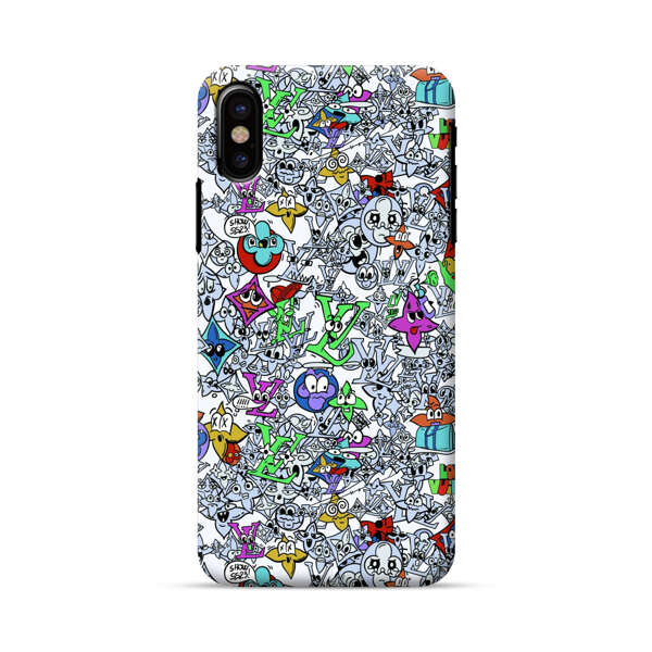 Colorful Cartoon Graffiti Pattern iPhone X/XS Hard Case