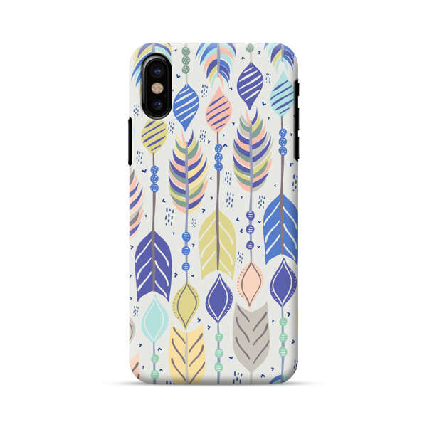 Colorful Feathers Pattern Pastel iPhone X/XS Hard Case