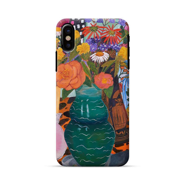 Colorful Still Life with Flower Vases and Shell iPhone X/XS Hard Case