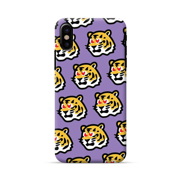 Cute Tiger with Heart Eyes Pattern iPhone X/XS Hard Case