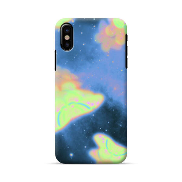 Dreamy Glowing Cosmic Butterflies iPhone X/XS Hard Case