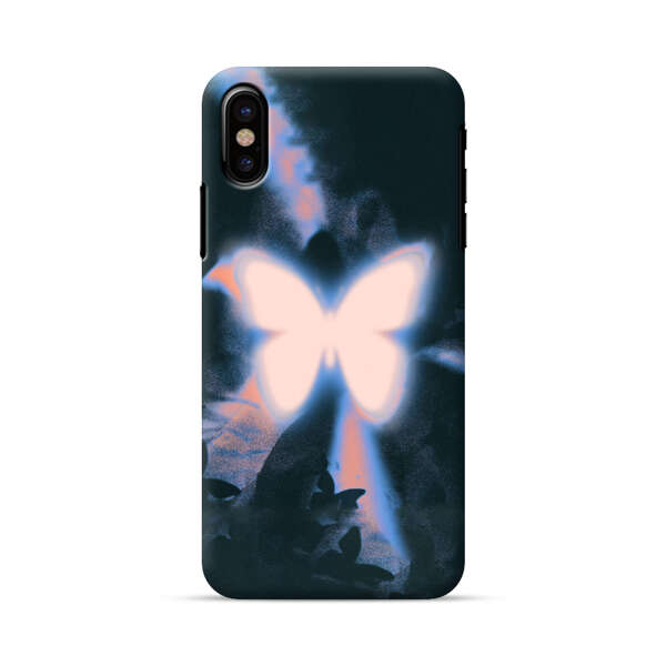 Glowing White Butterfly iPhone X/XS Hard Case