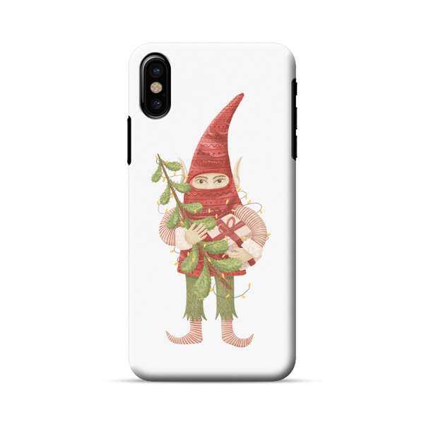 Holiday Gnome with Mistletoe and Gift iPhone X/XS Hard Case