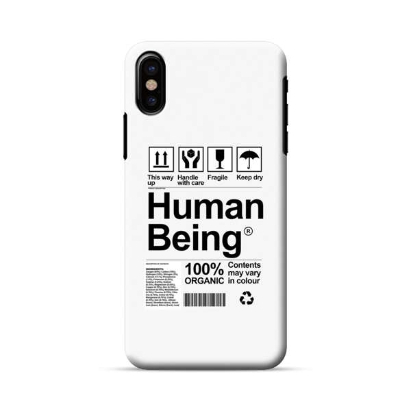 Human Being Fragile Label Design iPhone X/XS Hard Case