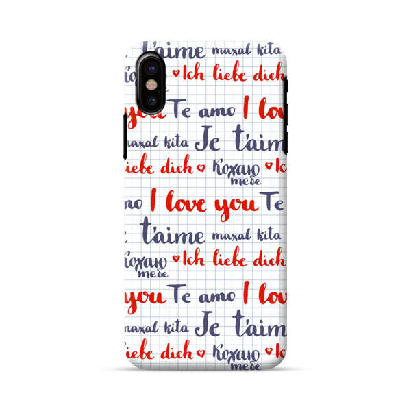 Love Message Multilingual Pattern iPhone X/XS Hard Case