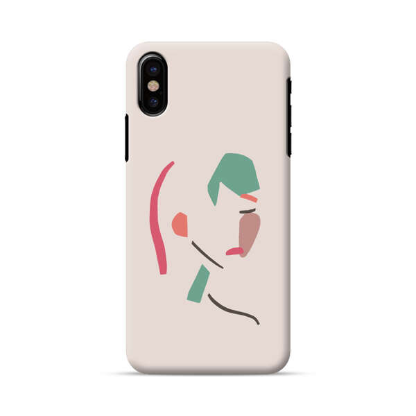 Minimalist Abstract Line Art Woman Face iPhone X/XS Hard Case