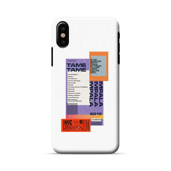 Modern Graphic Collage with Typography and Ticket Elements iPhone X/XS Hard Case